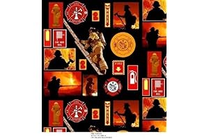 Firefighter Fabric on Black Fleece for Emergencies