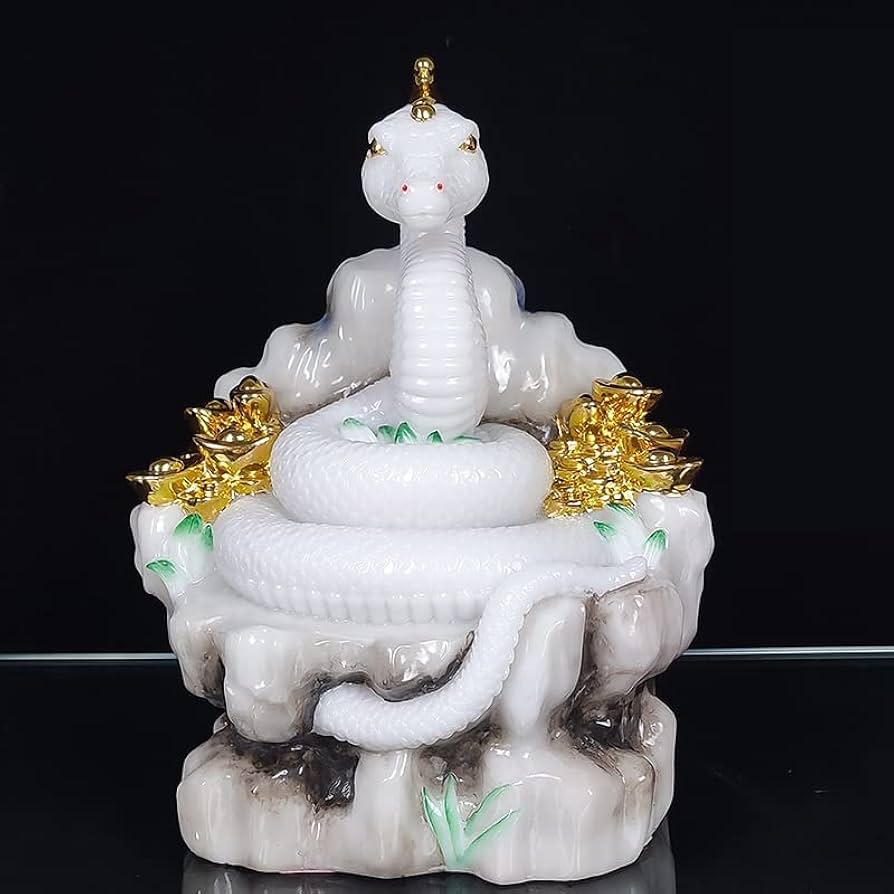 Amazon.co.jp: 白蛇 置物 白へび 蛇 ヘビ 巳年 干支 風水グッズ