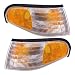 Driver and Passenger Park Signal Corner Marker Lights Lamps Lenses Replacement for Ford F4ZZ13201A F4ZZ13200A