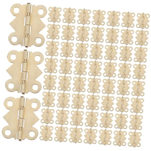 Mikikit 100 piezas Bisagras Vintage para Cajas de Madera Pequeñas Bisagras Doradas con Tornillos para Joyeros Manualidades y Gabinetes Diseño Retro Elegante para Proyectos DIY