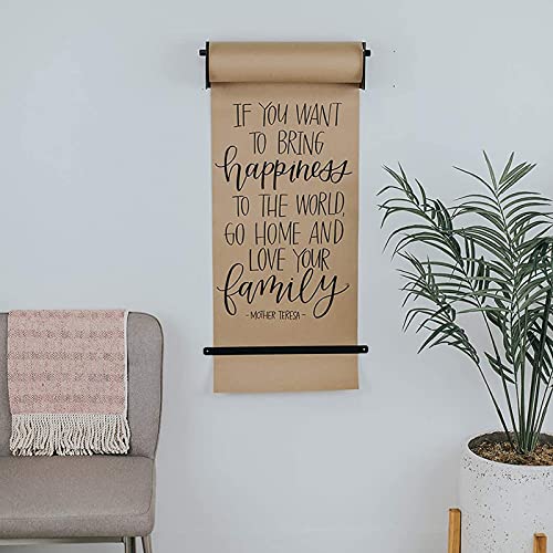 Distributeur de papier kraft mural et cutter pour gribouillage créatif, bureau et studio, rouleau de 50 m inclus