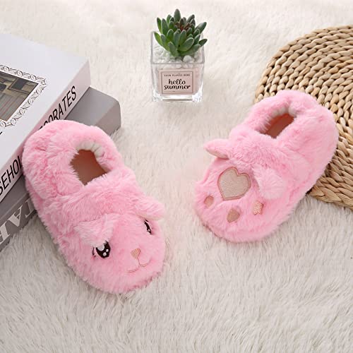 Enteer Baby Girls'cute Cartoon Warm House Slippers With Non-Slip Rubber Sole Cat Pink Us 5-6 #TOP3