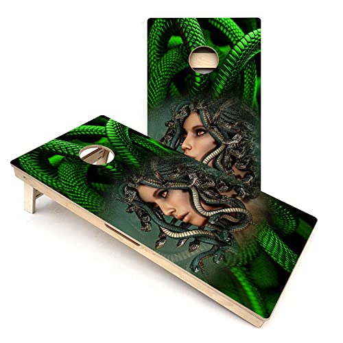 Skip's Garage Medusa Cornhole Boards - Includes (2) Boards (Resin Bags) + (2) Board Hole Lights