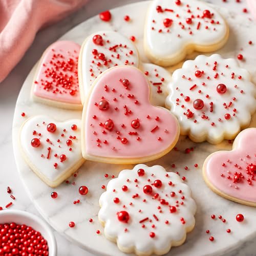 Image of Sprinkles for Cake Decorating Edible Pearls 10.8oz Red Pearl Sprinkles