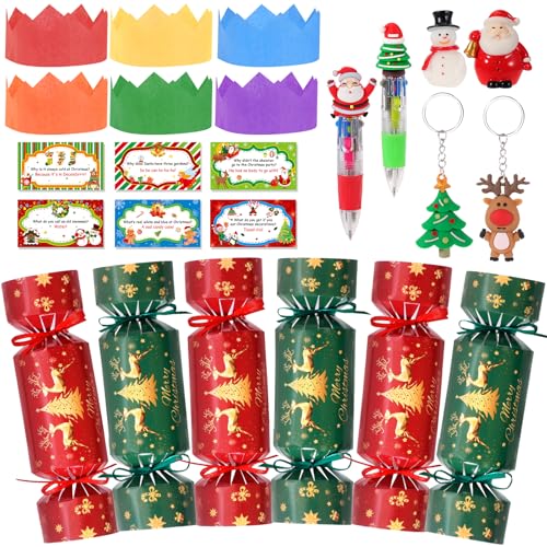 HOWAF 6 Packs Make Your Own Christmas Crackers Kit, DIY