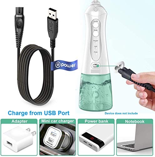 T Power Ac Dc Adapter Home Car Charger Cable Compatible With Nicefeel, Berzalah, Vava, Anjou, Palotix, Zer-Hunt Portable Cordless Oral Irrigator Dental Water Flosser Travel Only Power Cord #TOP2