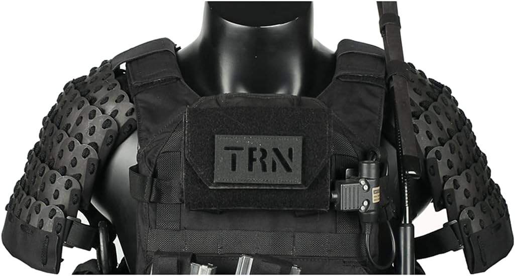 Tactical Shoulder Armor Guards, Medieval Warrior Knight Samurai Combat Protector Defense Gear, 1Pair (without Vest), 1 Shoulder Armor (Black), 21 x 24cm
