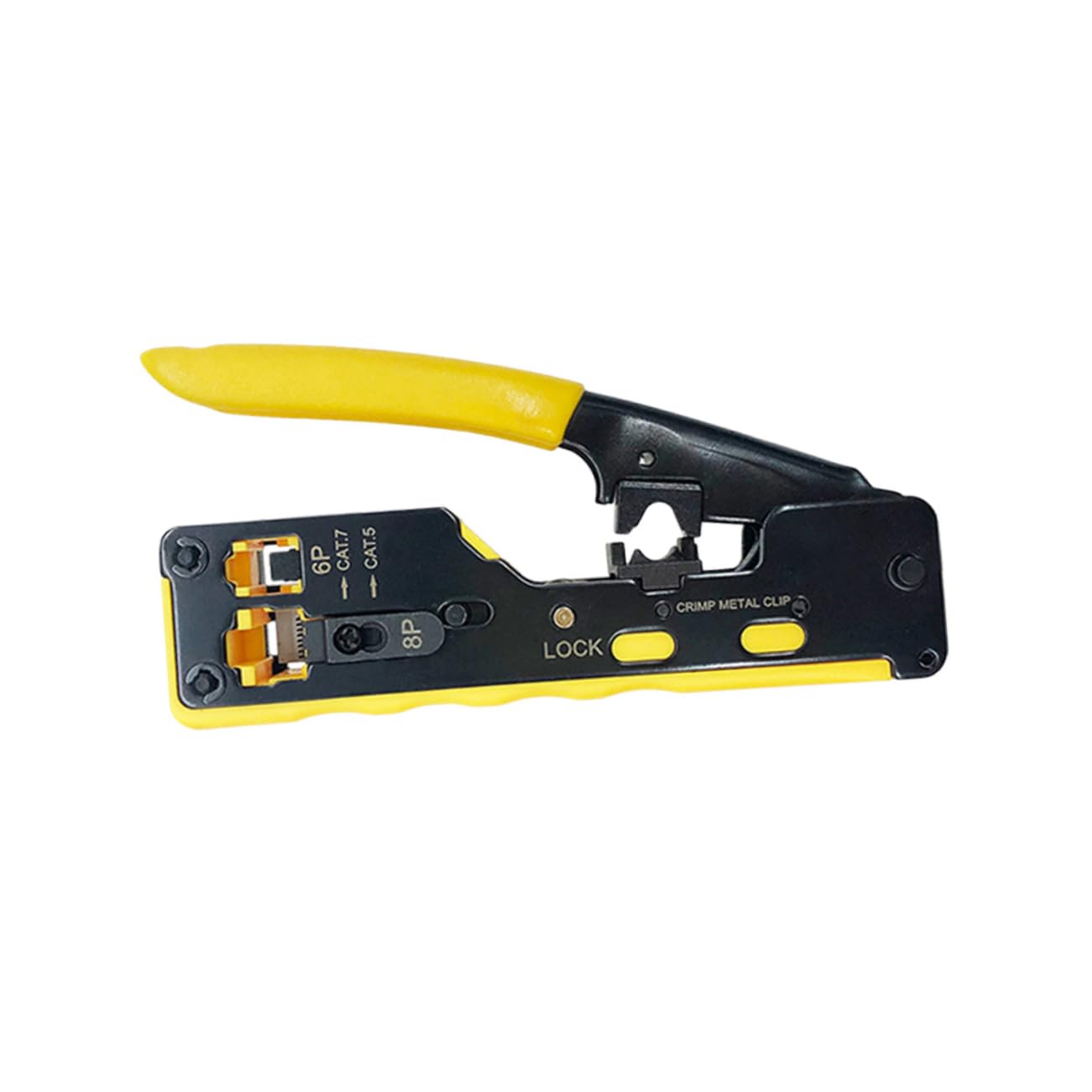 Pinza per cavi di rete per cavi di rete, pinza spelafili pinza crimpatrice pinza per cavi pass-thru strumento modulare pinza di rete attraverso strumento di crimpatura