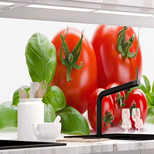 Küchenrückwand selbstklebend Premium Tomaten 1.5mm, Versteift, alle Untergründe, Hartschicht, 60 x 280cm