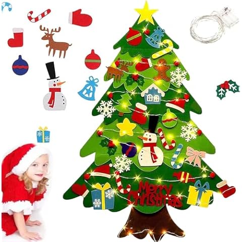 Felt Christmas Tree for Toddlers, Montessori Felt Christmas Tree with Lights for Toddlers Cover