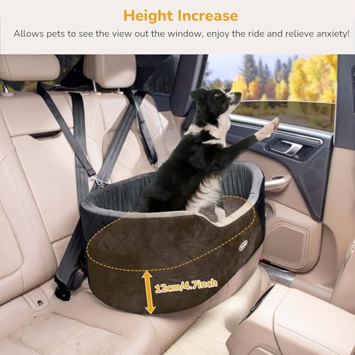 pecute Hunde Autositz Mittlere Rückenlänge Weniger als 70 cm, Hundebett Auto Rückbank mit Dicker Polsterung für Haustierreisen, Wasserdicht und waschbar,Dog Car Seat Rückbank mit 2 Sicherheitsleinen