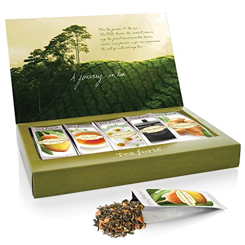 Image of Tea Forte Single Steeps Loose Leaf Tea Sampler, Assorted Variety Tea Box, 15 Single Serve Pouches (Assorted - Tea Tasting)