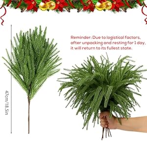16PCS 18.5 inches Christmas Norfolk Pine Branches,Artificial Norfolk Pine Branches Faux Greenery Stem,Norfolk Pines Picks for Garland Wreath Xmas and Home Garden Decor 16PCS 185 inches Christmas Norfolk Pine BranchesArtificial Norfolk Pine Branches Faux Greenery StemNorfolk Pines Picks for Garland Wreath Xmas and Home Garden Decor