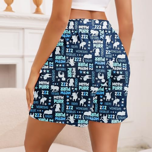 Image of American Trends 3 Pack Pajama Shorts Women Casual Elastic Waist Comfy Printed Sleep Lounge Shorts for Women PJ Bottoms