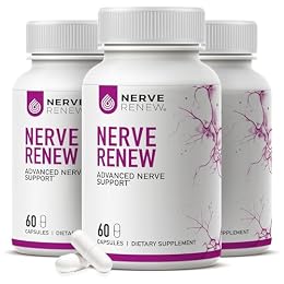 NERVE RENEW Advanced Nerve Support Supplement - 300mg Stabilized R-Alpha Lipoic Acid, Vitamin B Complex, Benfotiamine, Herbs for Fast-Acting Support - 180 ct