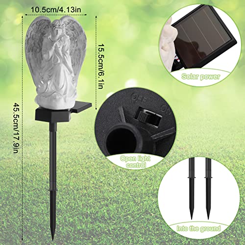 2 Pieces Garden Solar Angel Led Angel Solar Lights Outdoor Garden Angel Eternal Light Lawn Lamp Waterproof Solar For Outside Cemetery Decorations Yard Lawn Pathway Figurines #TOP1