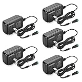 12V LED Strip Power Supply, 2A 24W Power Adapter, 12V Power Supply for LED Strip Lights Security Camera DVD Player, AC 100-240V to DC 12V Transformer, US Plug (5 Pack)