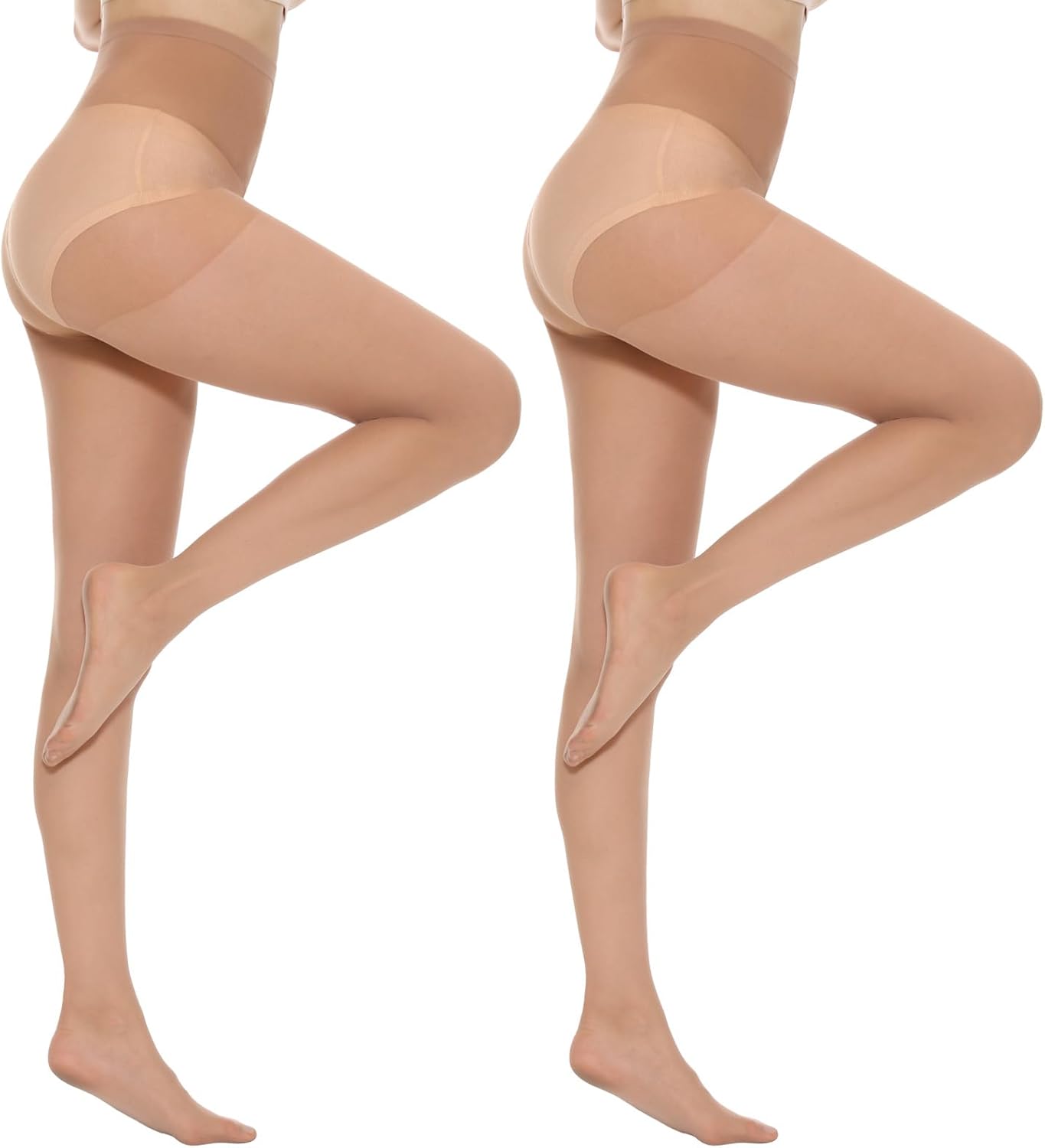 MANZI 6 Pairs Pantyhose for Women 20 Denier High Waist Sheer Tights - Image 2