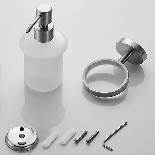 Miniatura 3 de Dispensador de jabón de manos para montaje en pared, botella de bomba de vidrio para cocina y baño, dispensador de jabón para platos con bomba de