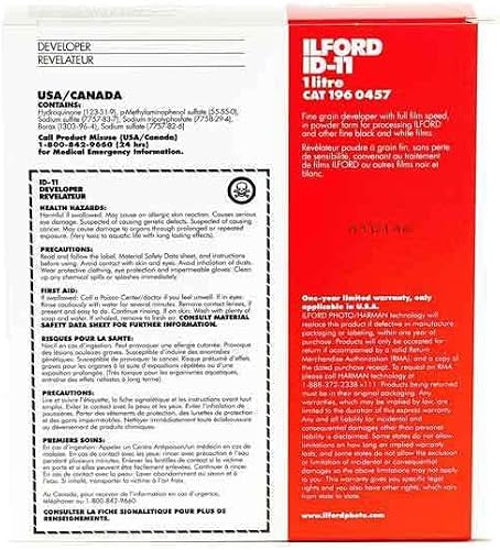 ID 11 Revelateur Révélateur film poudre pour photo Dose p Ilford
