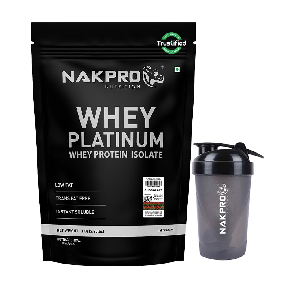 NAKPRO NUTRITION Platinum Whey Protein Isolate | 1kg Chocolate, Jar | 28g Protein| Trustified Certified — Amazon image 13