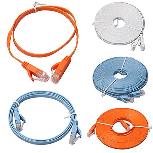 Heaven2017 Cabo de rede Ethernet de 0,5 a 15 m CAT6 Speed Gigabit LAN Slim Flat