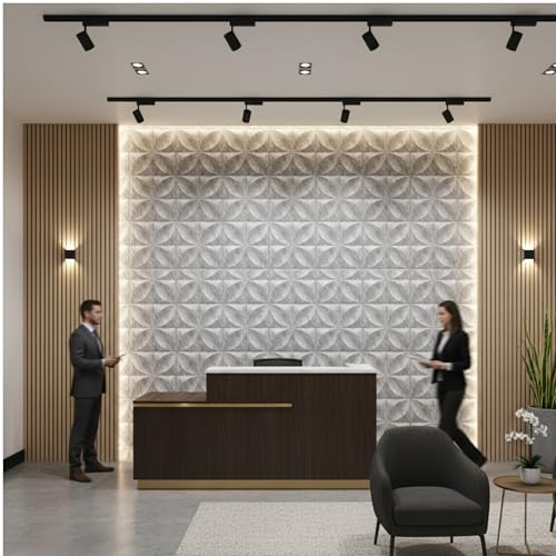 Image of Kayra Decor PVC Panel for Wall Butterfly Design White Marble Color 19.7 inch x 19.7 inch (Pack of 40) - Covers 107.80 Sq. Ft.