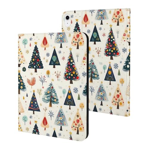 Housse iPad 11 2025 arbre de Noël et coque fine tablette iPad 10e génération protection mise en veille