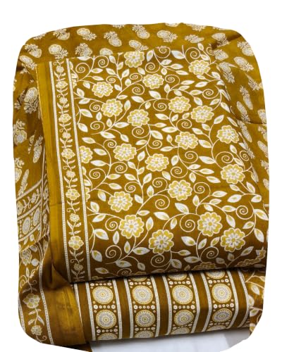 Image of DRAVINAM Trends Women's Premium Cambric Cotton Jaipuri Printed Unstitched Salwar Suit Dress Material with Mulmul Cotton Dupatta
