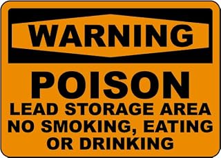 Warning Poison Lead Storage Area Sign - Safety Chemical Metal Sign 12 x 16 Inches – For Wall or Fence