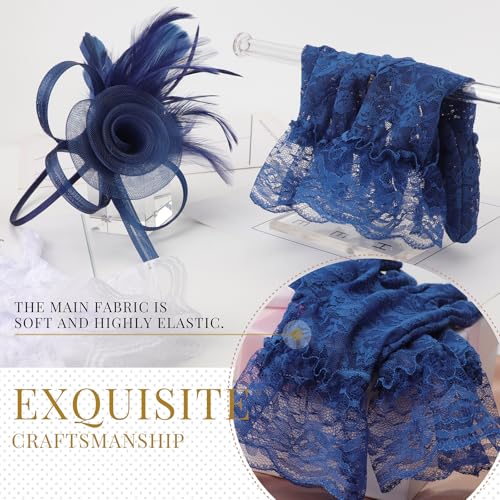 Image of DRESHOW Fascinators Hats for Women Tea Party Fascinator Hats Vintage 50s Headwear Cocktail Wedding Church Derby Hat