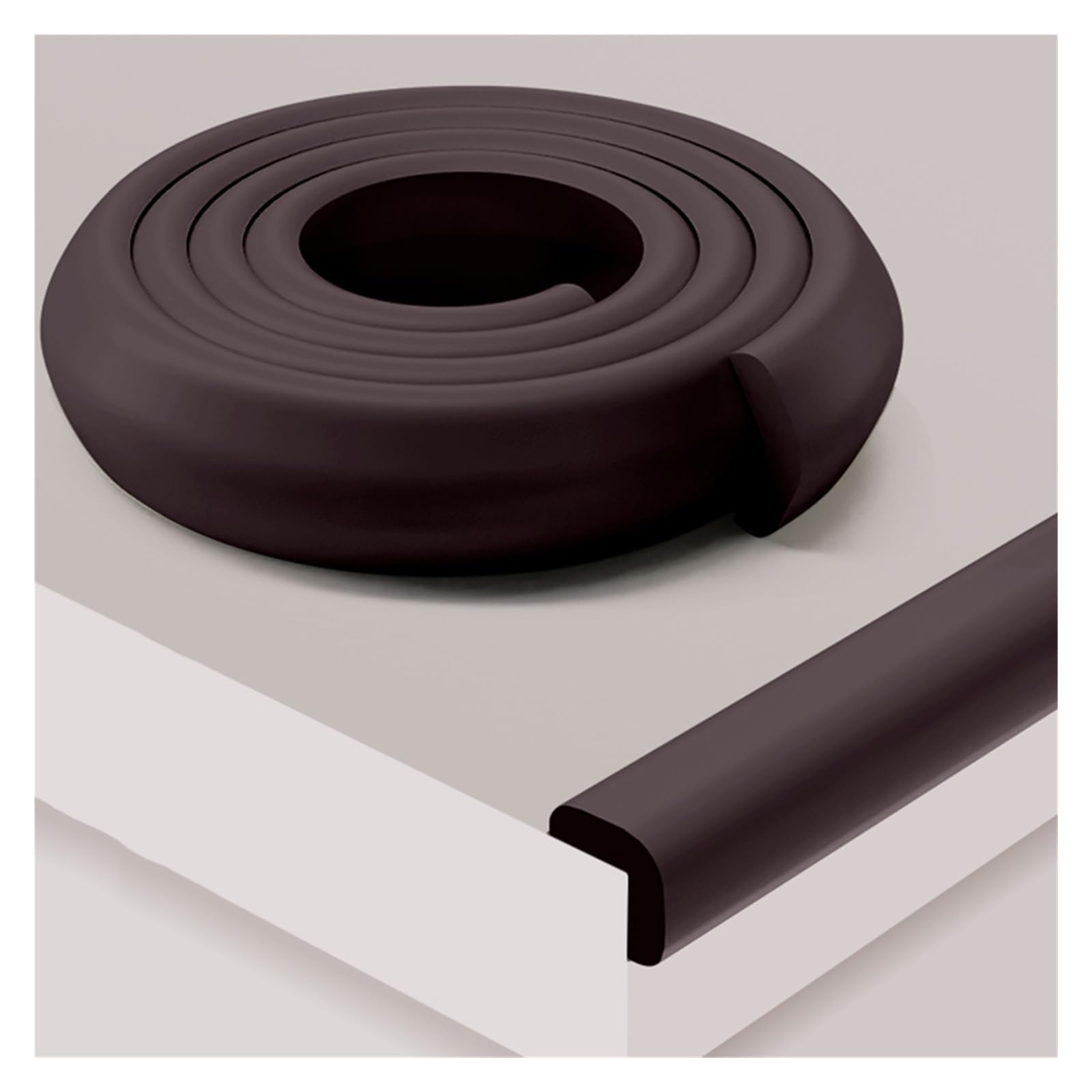 YNBSHGAA Foam edge protectors, L Type Anti-Collision Table Edge Corner Cushion Bumper, Self-Adhesive Desk Protectors For Furniture Fireplace Worktop Cabinets Stair,Brown-10m/32.8ft