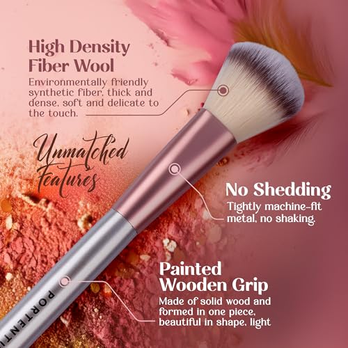 Professional 18-Piece Makeup Brush Set with PU Leather Bag - Image 3