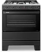 Fogão de Piso 5 Bocas Esmaltec F5ISP Ideal Pop | Mesa em Aço Inox, Acendimento Manual, Preto