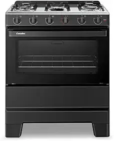 Fogão de Piso 5 Bocas Esmaltec F5ISP Ideal Pop | Mesa em Aço Inox, Acendimento Manual, Preto
