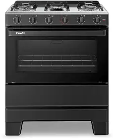 Fogão de Piso 5 Bocas Esmaltec F5ISP Ideal Pop | Mesa em Aço Inox, Acendimento Manual, Preto
