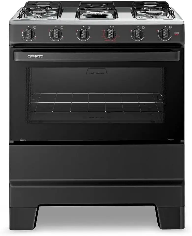 Fogão de Piso 5 Bocas Esmaltec F5ISP Ideal Pop | Mesa em Aço Inox, Acendimento Manual, Preto