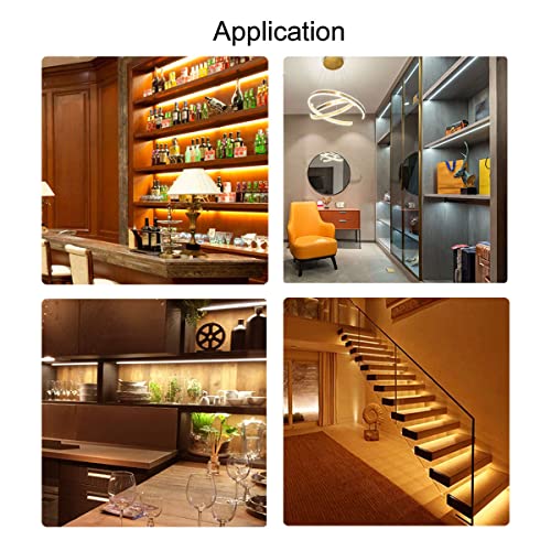 Image of HAMRVL COB LED Strip Lights Natural White 4000k, DC12V, 480leds /M 16.4ft, Super Bright CRI90 Flexible LED Tape 8mm for Indoor Home Cabinet, Bedroom, Kitchen, Backlight DIY Lighting (Without Adapter)