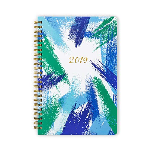 Cabbrix 2019-2020 Hardcover Planner Academic Year Daily Weekly & Monthly Small Planners, Feather Pattern, 5.5 x 8 Inches (Autumn)