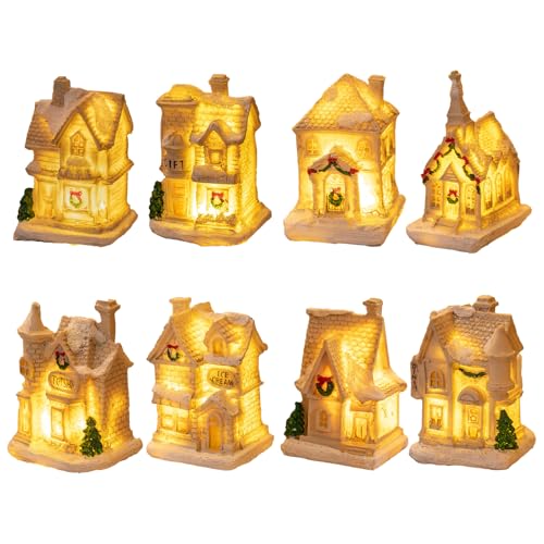 Set di 8 case del villaggio di natale