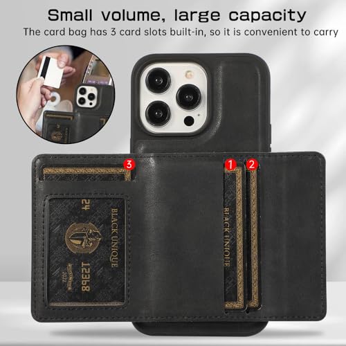 Étui magnétique iPhone 13 Pro Max portefeuille cuir amovible amovible rouge vin