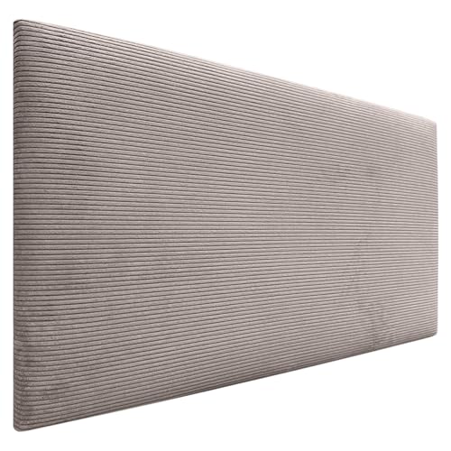 DHOME Cabecero de Pana Liso Alta Gama Moderno Cabezal Tapizado Cama Lujo Dormitorio Acolchado (Marrón, 95 cm)