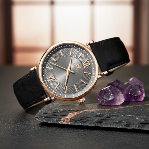Image of IIK COLLECTION Watches for Women Round Dial |Analogue Quartz Movemnet Ladies Watch|Long Battery Life|Leather Bracelet Strap|Buckle Lock Clasp Safety Watches for Girls