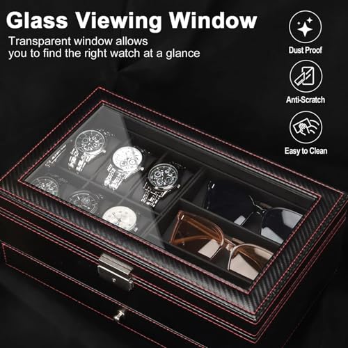 Boîtier de montre à 6 fentes idée cadeau pour collectionneur