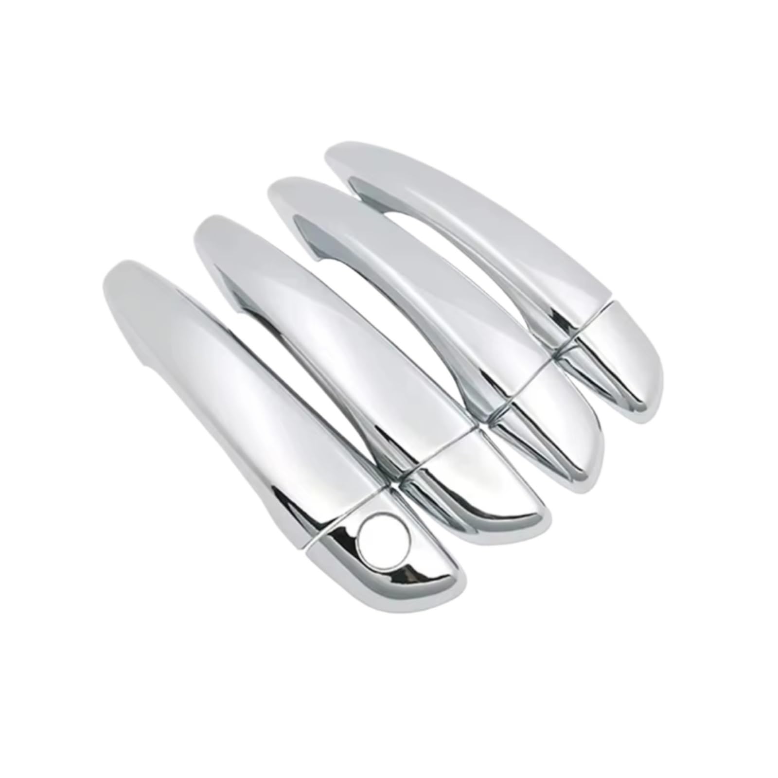 Rcuihgfb Metallic Silver 4Pcs Door Handle Shell Compatible With C&Itroen For C4 Mk3 2021 2022 2023 Car Exterior Door Handle Cover Trim Sticker Styling Protector Parts Accessories Set(Metallic Silver 4Pcs)