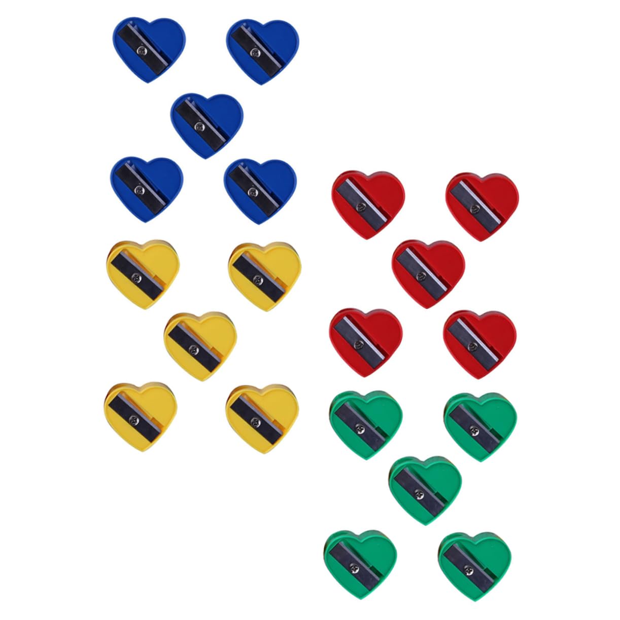 Uonlytech 60Pcs Heart Shape Pencil Sharpeners Eyebrow and Makeup Pencil Sharpener for Lightweight and Portable for Student Stationery and School Supplies