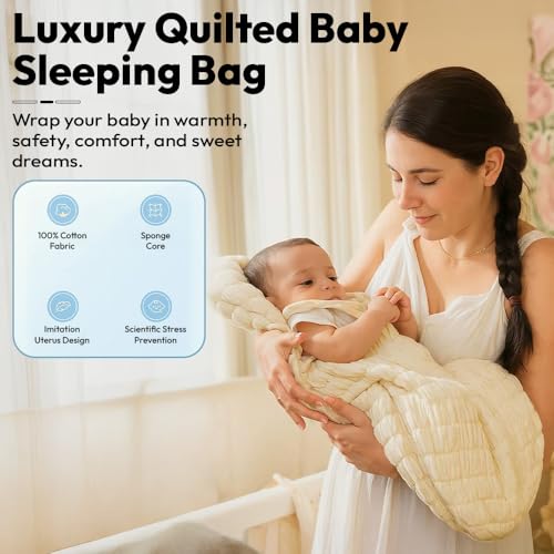 Image of StarAndDaisy Baby Sleeping Bag for Newborn Boy & Girl /Baby Bedding Set for New Born /Premium Cotton and Comfortable for 0-12 Months /Foldable & Washable Cotton Design -Blue