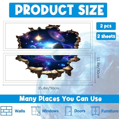 Vinilo decorativo 3D galaxia azul espacio exterior miniatura 2