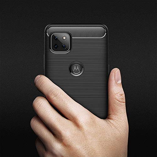 Image of NPRC Hybrid Ultra Slim Protective Case TPU Non-Slip Carbon Fiber Texture Shockproof Case Cover for Moto G 5g - Black