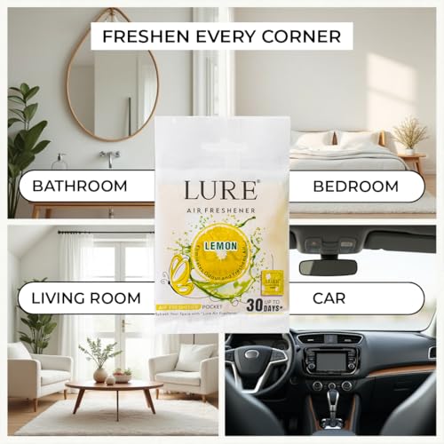 Image of LURE Gel Pocket Air Freshener For Bathroom, Toilet, Home | Germ Protection | Last Upto 30 Days - Lemon 10 Gm (Pack Of 6)